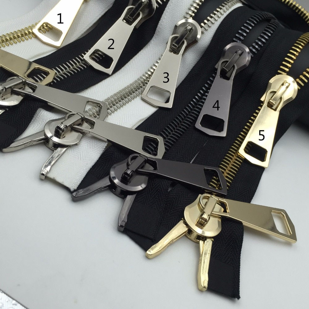 big zipper #15 metal zipper for sewing double sliders for wind coat down jacket bags repair 85cm 100cm 1piece black white zip