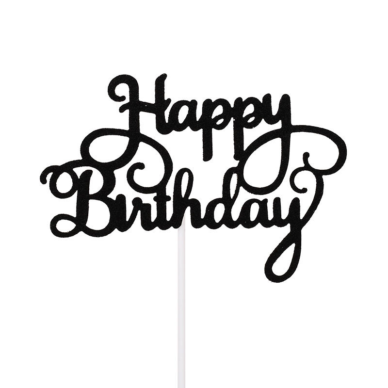 10pcs Gittler Happy Birthday Cake Topper Bling Sparkle Decoration Sign Happy Birthday Cake Topper Girl`s Birthday Dessert Decor