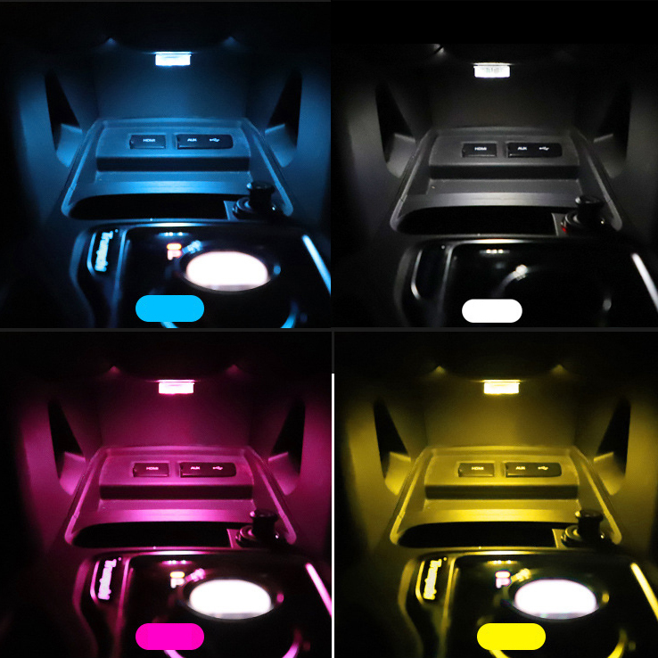 Mini Car LED Touch Switch Light Auto Wireless Ambient Lamp Portable Night Reading Light Car Roof Bulb Car Interior Light 1/2Pcs