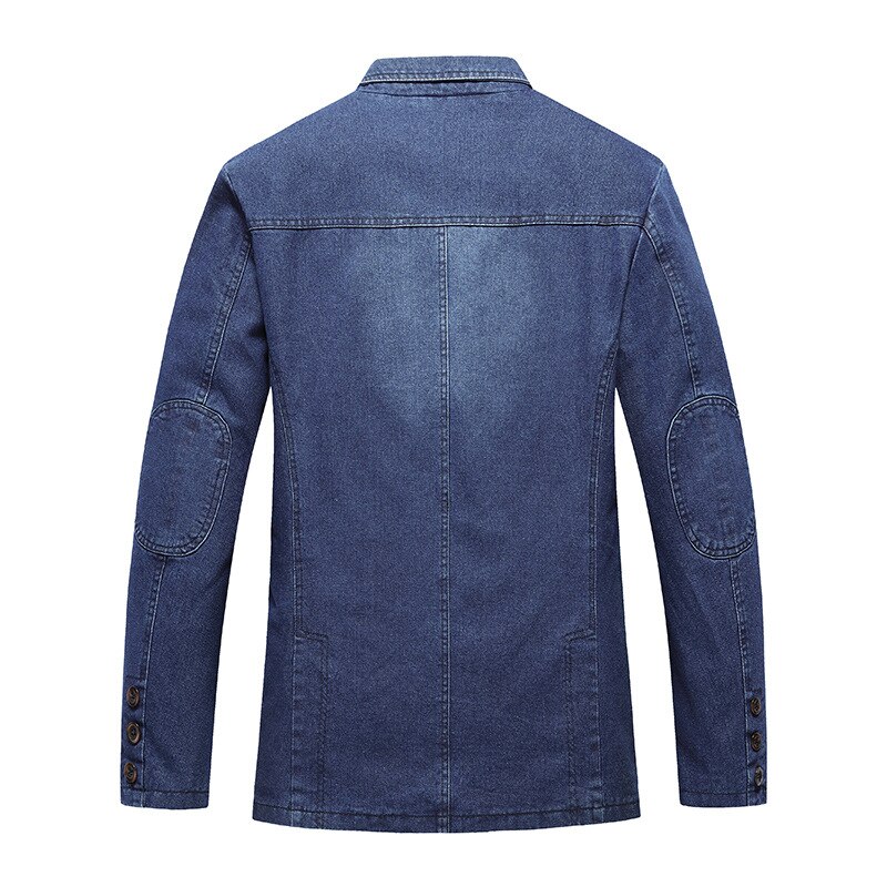 Autumn Denim Blazer Men Casual Denim Jacket Men Slim Fit Men&#39;s Blzers Jeans Jackets Asian Size 4XL