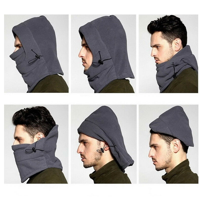 Máscara de esquí completa cubierta sombrero gorra hombres mujeres motocicleta polar térmico pasamontañas capucha de invierno gorro cuello más