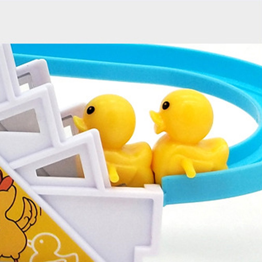 Children's toy diy rail track push toy little duck climbing stairs toy electric stairs music educational toy for children