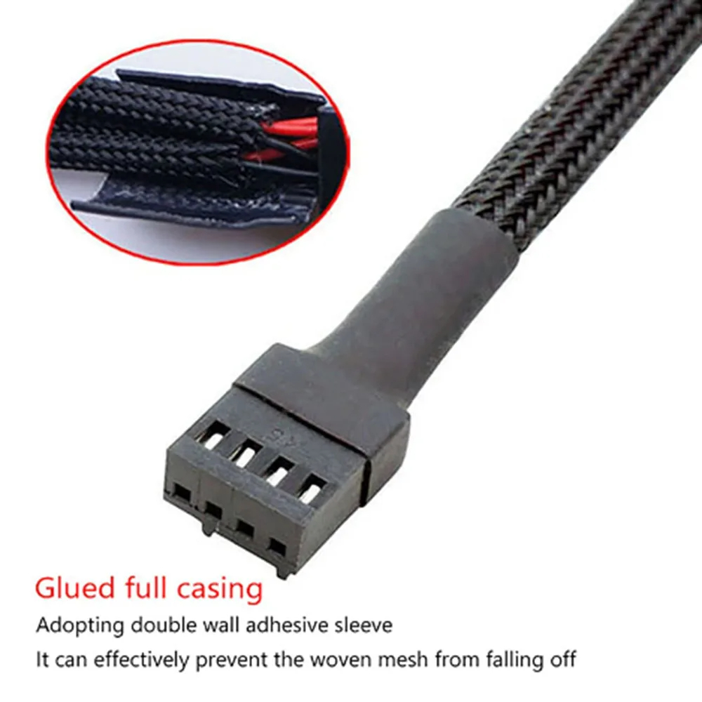 PWM Fan Splitter 4pin Adapter Cable 1 To 1 2 3 4 Computer CPU Fan Splitter PC Fan Extension Power Cable Fan Cooling Y Splitter