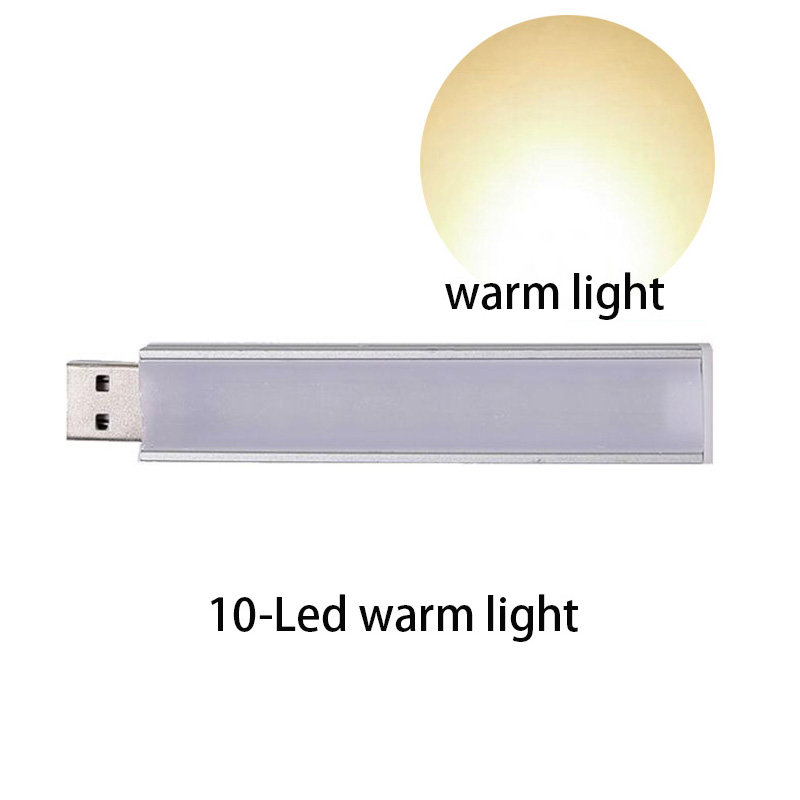 Mini lámpara LED USB de 5V, linterna de lectura de libros, iluminación de luz nocturna para banco de energía, iluminación para ordenador, portátil, PC y portátil: YELLOW