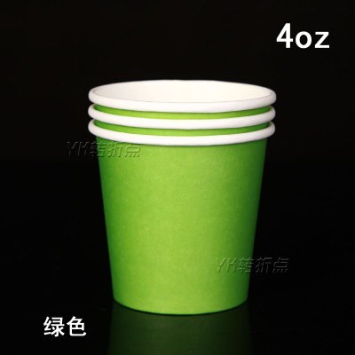 4Oz Wegwerp Kopjes Dikke Proeven Geconcentreerde Kleur Proeverij Cup Koffie Paper Cup Voor Koffie 100Ml Papier Cup: green