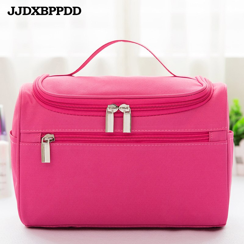 Makeup bag Cheap Women Bags Men Large Waterproof Nylon Travel Cosmetic Bag Organizer Case Necessaries Make Up Wash Toiletry Bag: Red