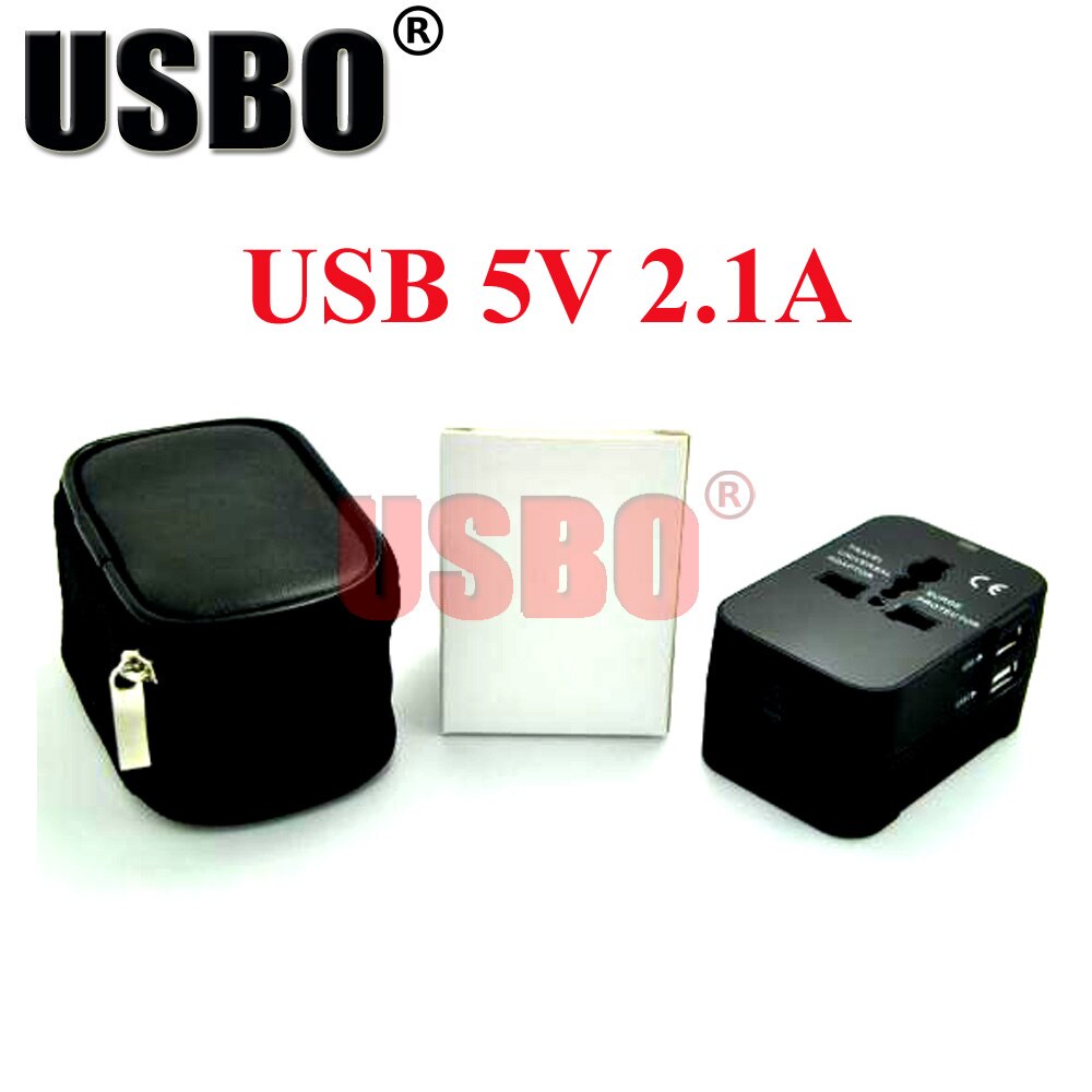 Wit multifunctionele global Universal travel Adapter Plug dubbele Usb-poort AC Power Adapter met AU US UK EU plug socket converter: 2 USB 5V 2.1A