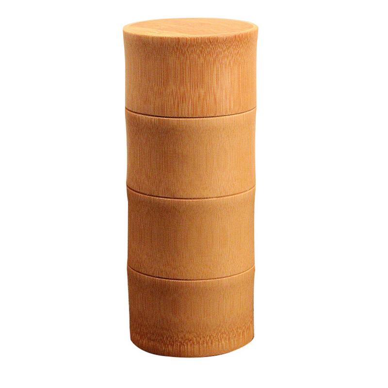 Natural Bamboo Tea Can Tea Canister Storage Boxes Travel Sealed Portable Tea Coffee Container Small Jar Caddy Organizer: D