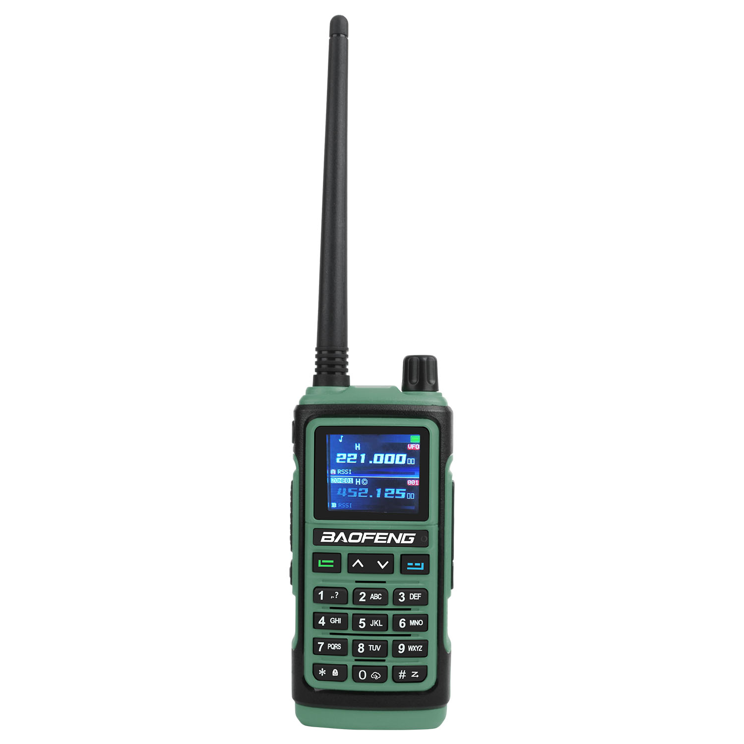 Baofeng UV-17Pro GPS Walkie Talkie 108-136MHz Air Band VHF UHF 200-260MHz 350-355MHz Radio FM Sei Bande Freq Copia Impermeabile: Army Green / American