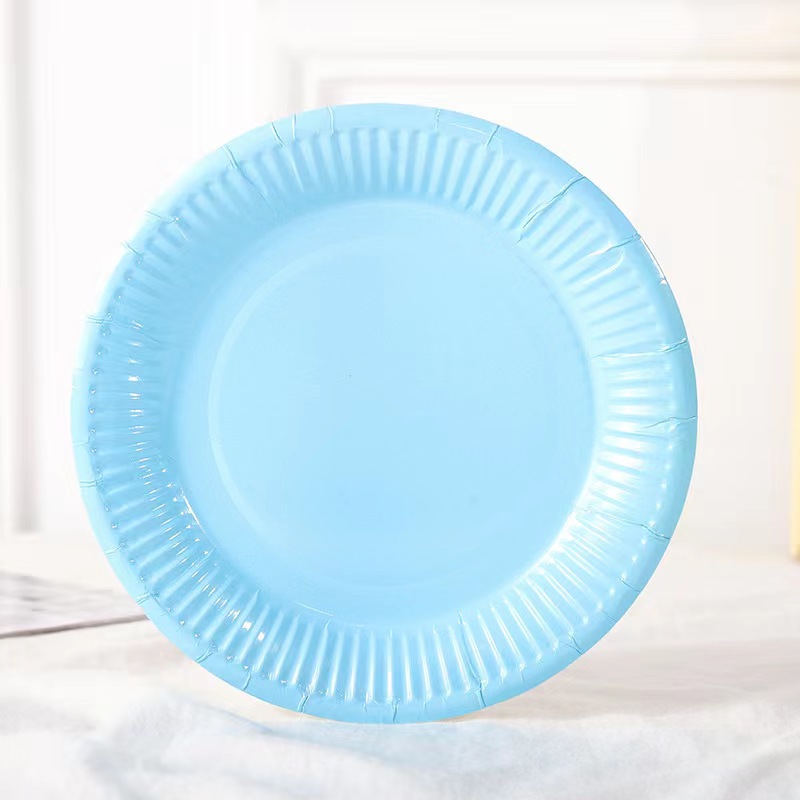 Solid Disposable Tableware Set, Party Supplies, Paper Plates, Wedding, Birthday Party Decor, Adult Favor, Black, Green, Blue,