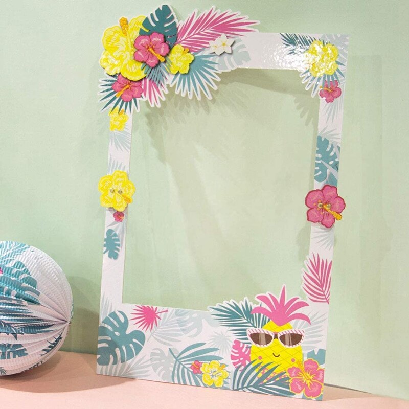 2 in 1 luau fotoboks rekvisitter ramme festartikler - hawaiisk tropisk tiki bursdag baby shower brude dusj bryllup dekorasjon