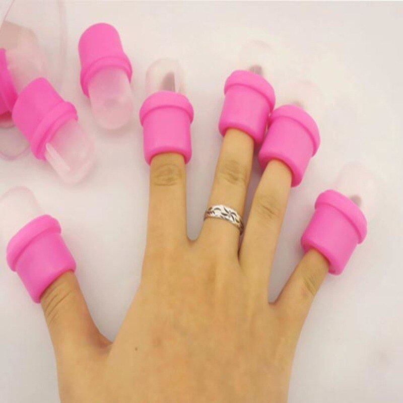 10Pcs/Set Wearable Nail Soak Soakers Polish Remover DIY Acrylic UV Gel Cap Tip Set Nail Supplies for Professionals