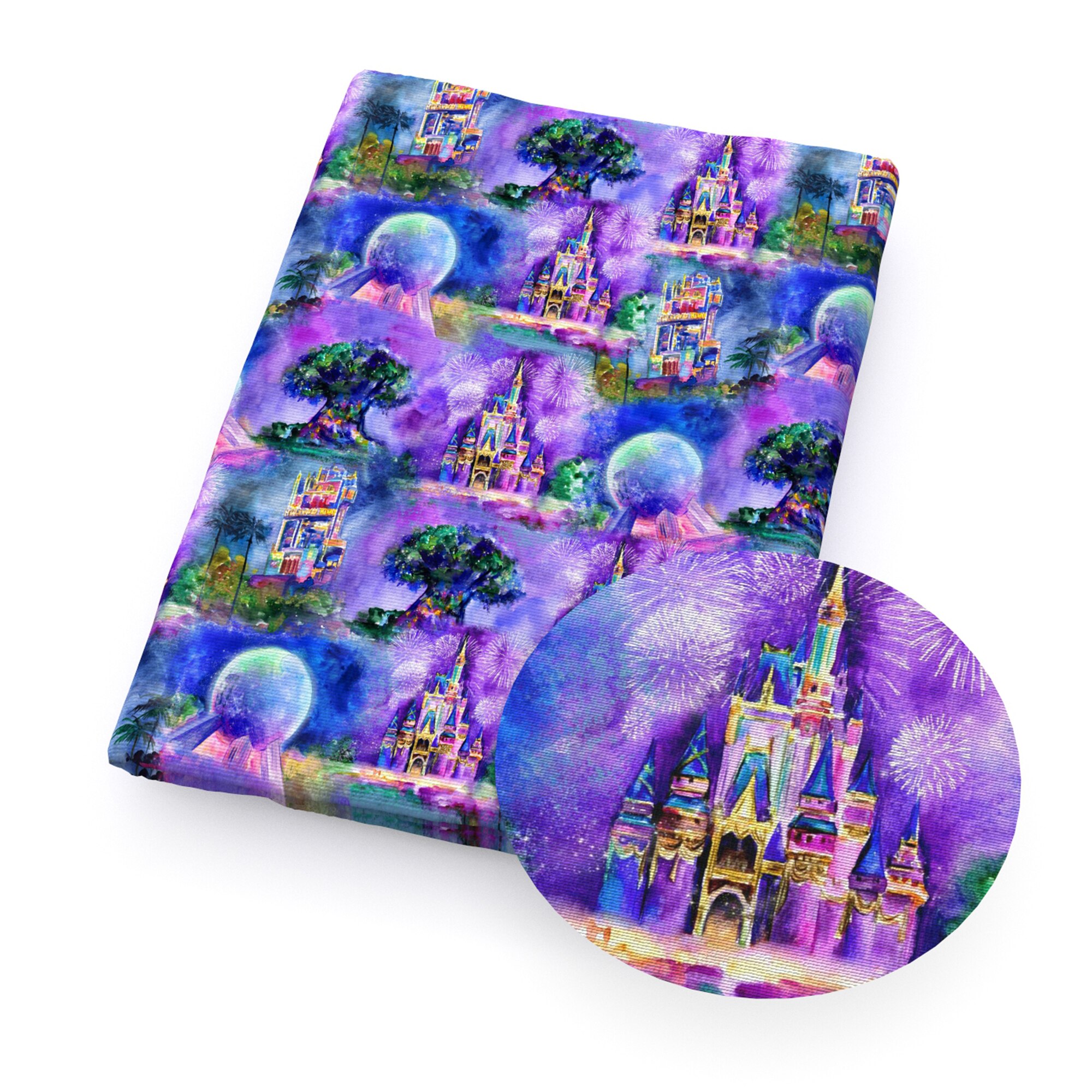 50*145cm Cartoon Castle Polyester Cotton Fabric for Tissue Sewing Quilting Fabrics Needlework Material DIY Handmade,1Yc20929: 1145931