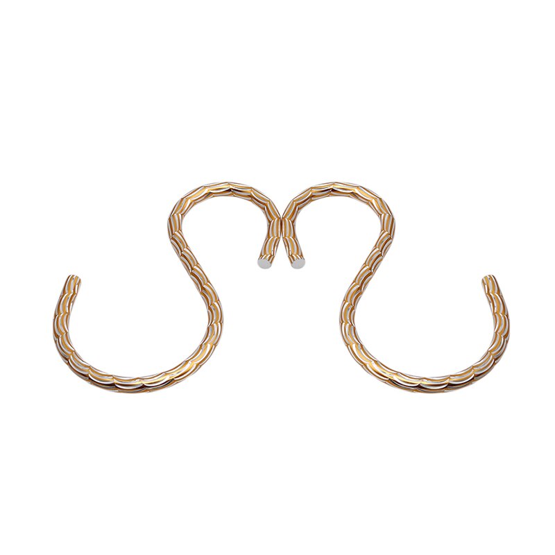 Ganchos dorados en forma de S de aleación de aluminio para colgar ropa, toallas, artículos diversos, accesorios de almacenamiento de cocina y baño para el hogar, 2 unids/lote, 977174