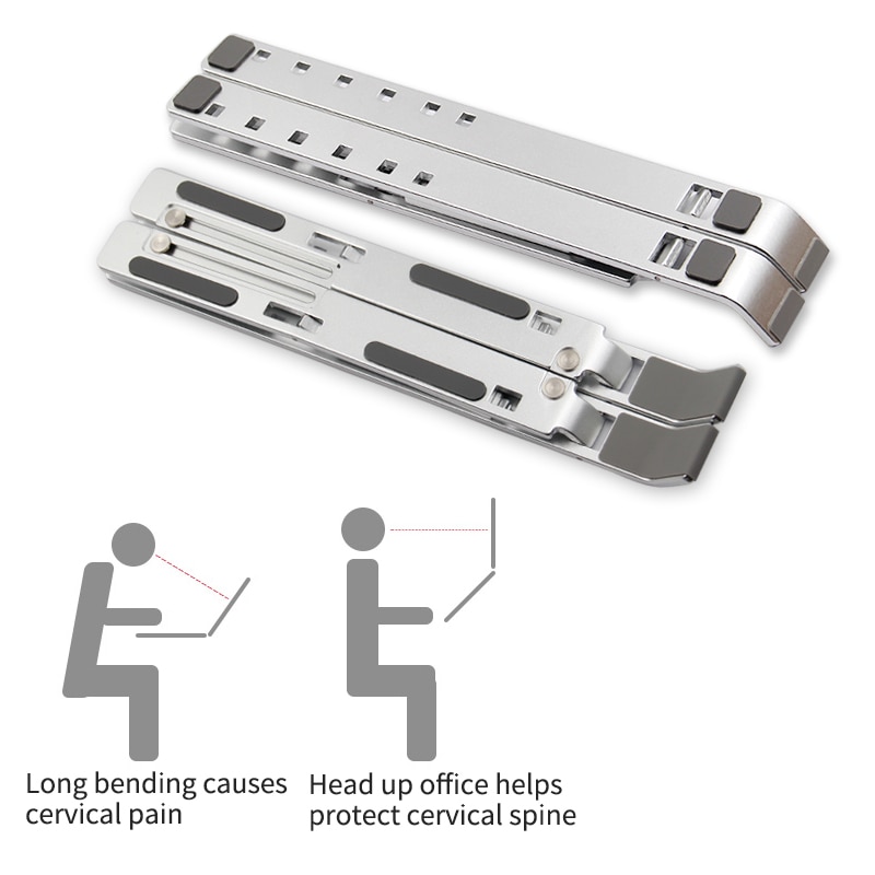 Aluminium Verstelbare Laptop Stand Folding Portable Voor Notebook Macbook Computer Beugel Lifting Cooling Holder Antislip
