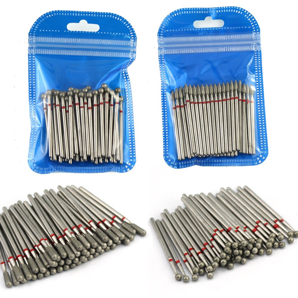 Ponceuse électrique pour ongles, jeu de mèches diamantées, fraise pour manucure, cuticules, accessoire pour Nail Art, 50pcs