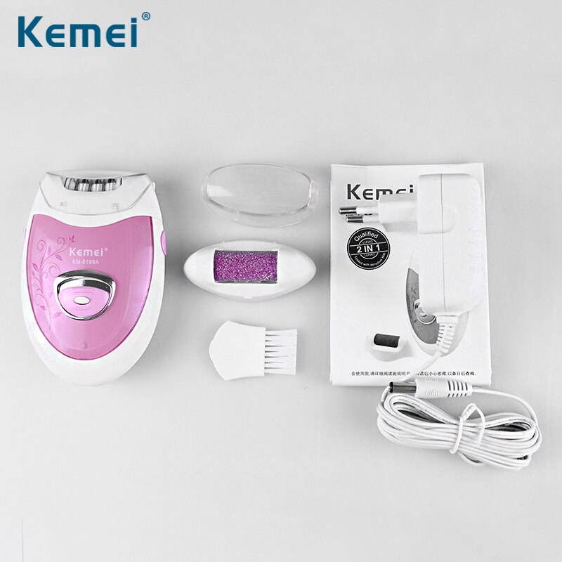 Kemei 6199A femmes Rechargeable électrique rasage dame épilateur meulage pieds dispositif Bikini tondeuse femme soins