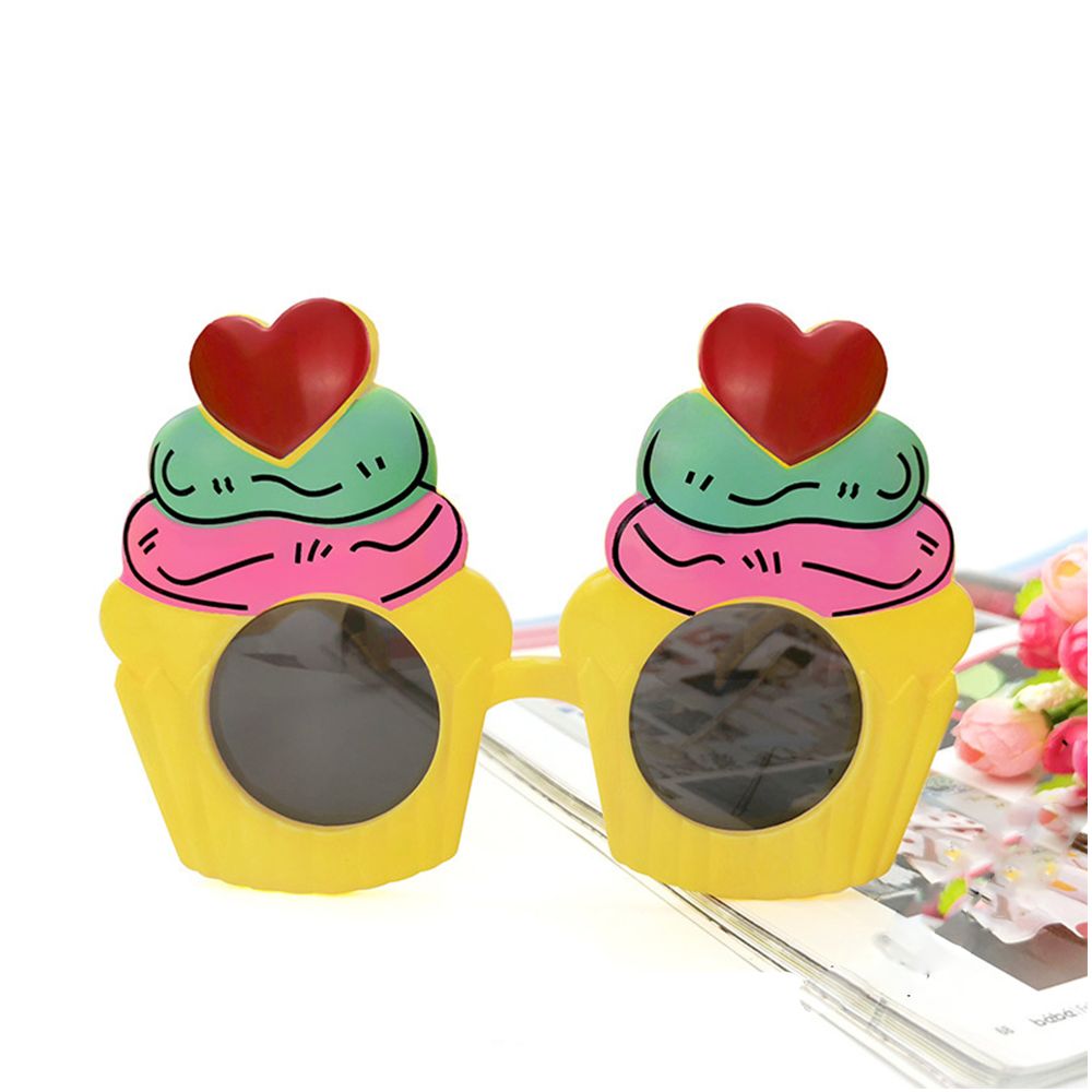 Funny Happy Birthday Glasses Cake Dollar Party Decoration Glasses for Adults Kids Newborn Photography Props: yellow-Love