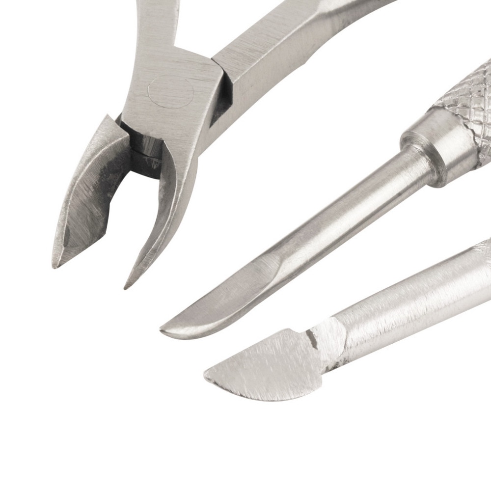 3 Pcs Rvs Nail Cuticle Spoon Pusher Remover Cutter Nipper Clipper Cut Remover Cutter Trimmer Art Manicure Tool