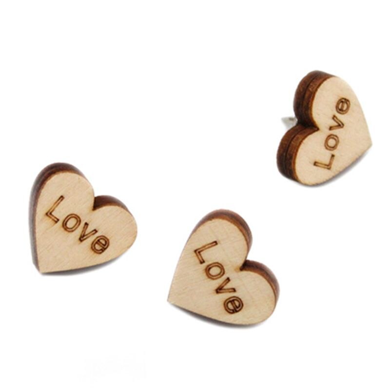 50 stk/lott nautral heart push pins i tre pinnestifter stål punkt oppslagstavle  b36c
