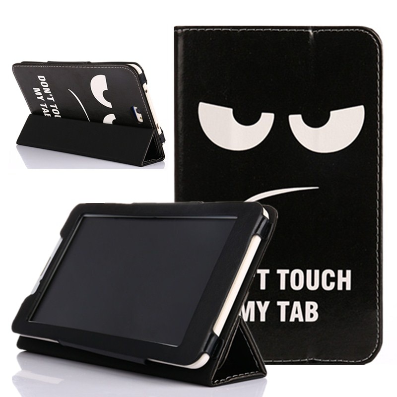 Gratis schermfolie voor bq -7000g charm /7040g charm plus /7010g max 7 inch tablet-pc drievoudig gevouwen staande hoes met magnetische hoes