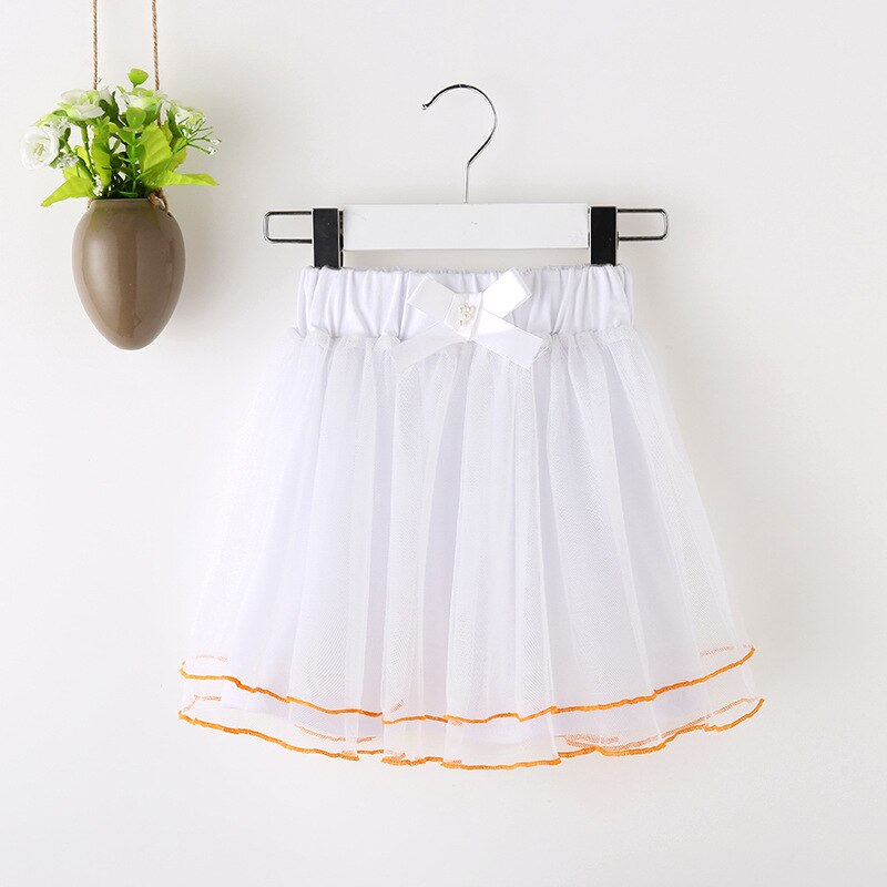 girl skirts Classic Lace body black white girls tulle skirt pettiskirts Children's Clothing 5-9 year: White / 9T