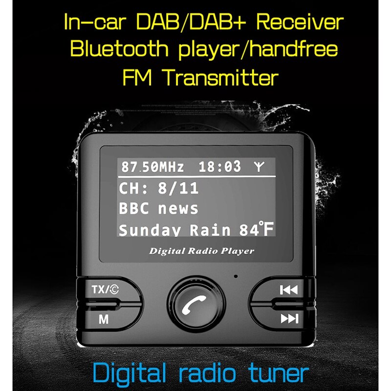 DAB Digital Radio Adapter Bluetooth Car Radio Receiver with FM Transmission Antenna MP3 Player Automobiles Multimedia