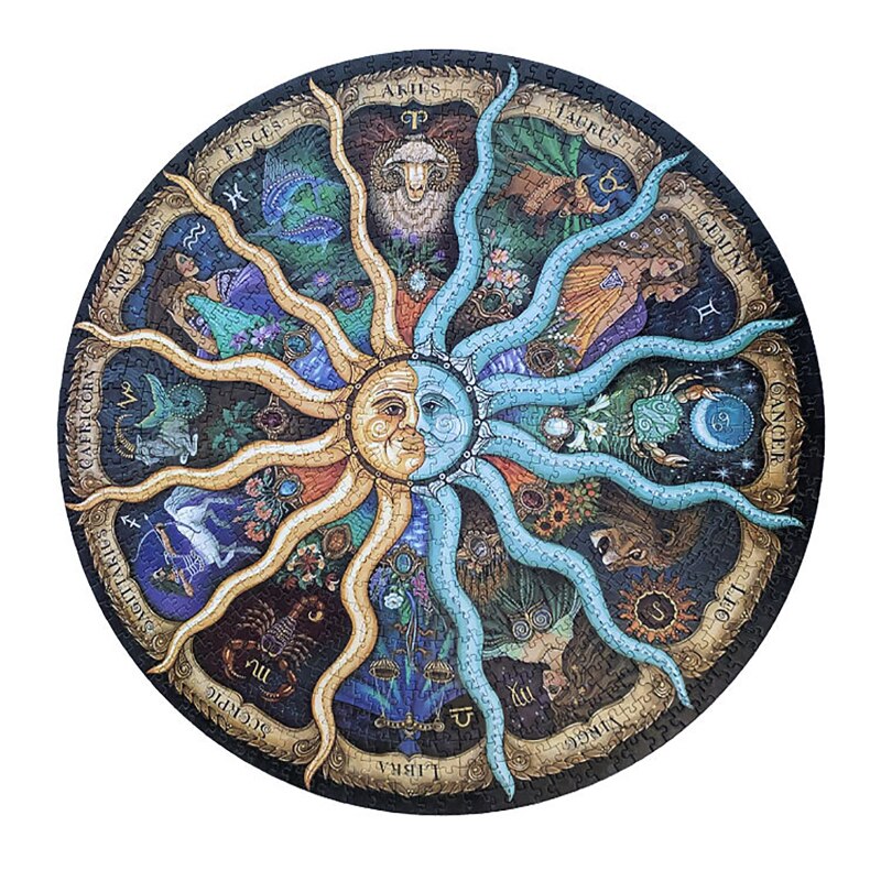 1000 teile/satz Runde Geometrische Erde Mond Sky Jigsaw Puzzle Regenbogen Erwachsene Kinder Puzzle Flache Pädagogisches Reduzieren Stress Spielzeug