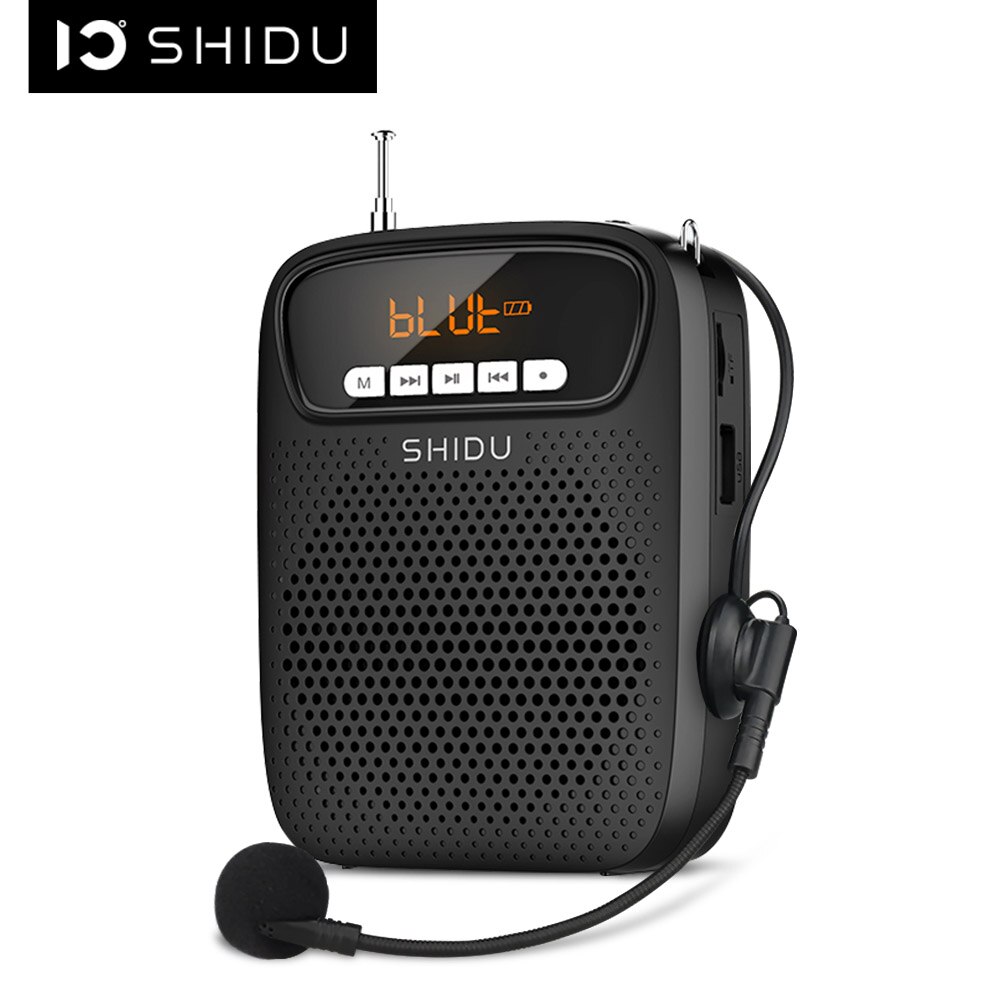 SHIDU 15W Tragbare Verstärker Stimme verdrahtet Mikrofon FM Radio AUX Audio- Aufnahme Bluetooth Lautsprecher Für Lehrer S278