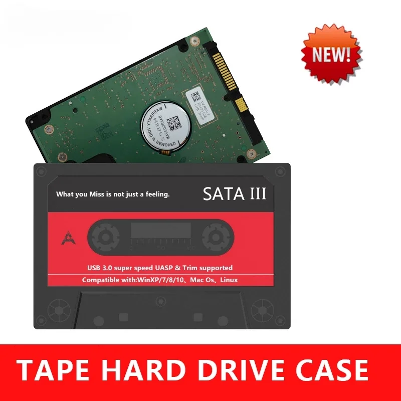 Novo gabinete de disco rígido externo de 2.5 ", usb 3.0 sata 5gbps hdd & ssd fita gabinete uasp para pc notebook