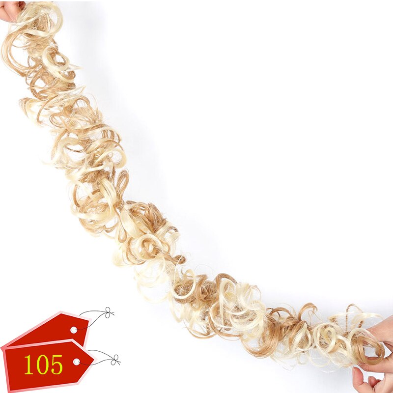 DIANQI un moño rizado con una banda de goma atada alrededor del moño y una cola de caballo envuelta alrededor del cabello de una mujer: 105