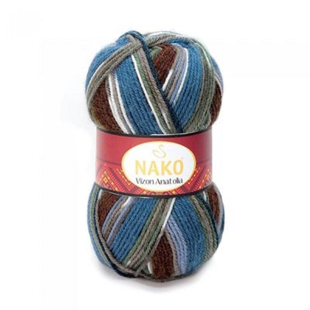 Nako Vizon Anatolia Yarn Dıy Knitting Rope Yarn Multicolor Shawl Cardigan Scarf beanie colored rope Soft 100% Premium Acrylic