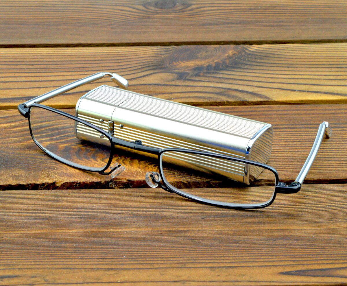 Gafas de lectura portátiles plegables, lentes de cristal Natural antifatiga + 0,75 + 1 + 1,25 + 1,5 + 1,75 + 2 + 2,25 + 2,5 A + 4