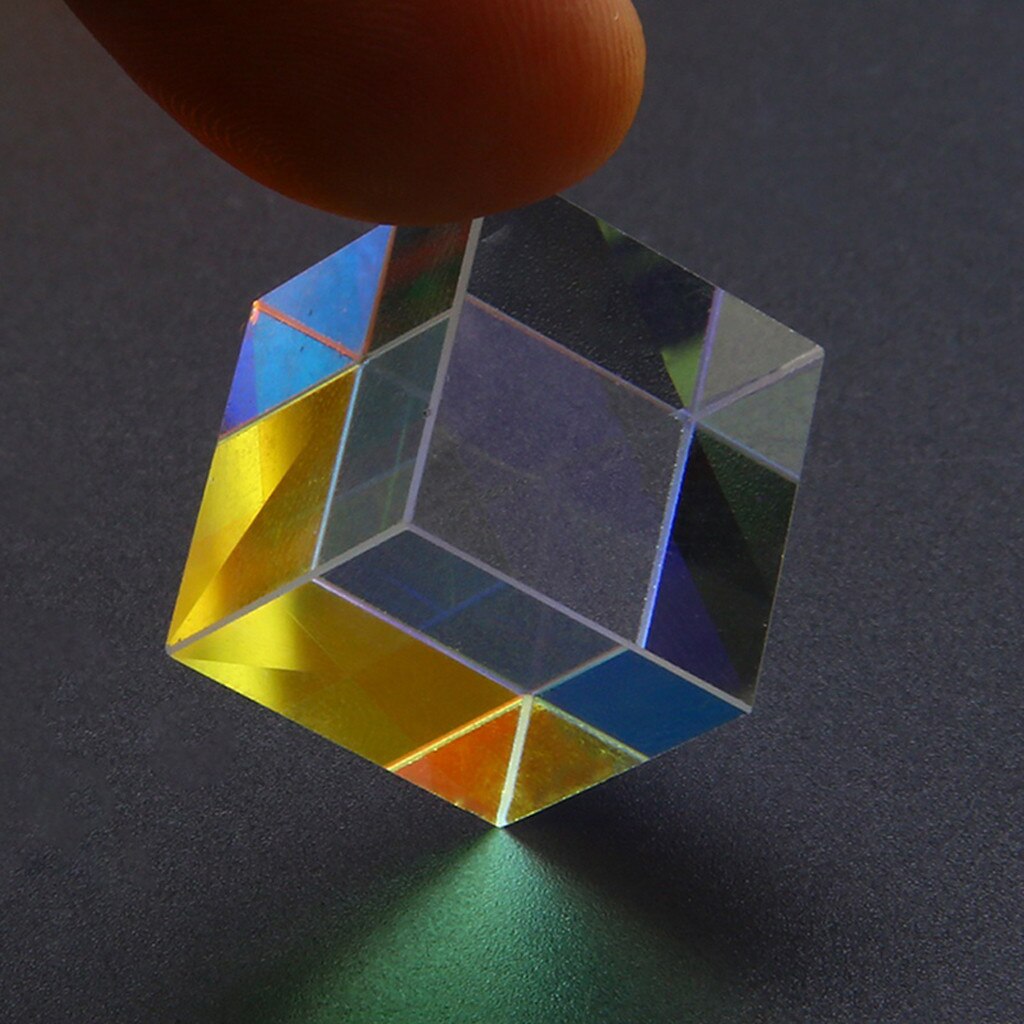 Optical Experiment Instrument Optical Prism Cubes - Optical Glass Prism, RGB Dispersion Six-Sided Rainbow kids