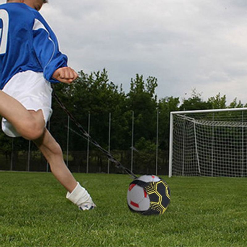 Barn fotboll träning elastisk midjebälte fotboll kick kasta solo övning delar