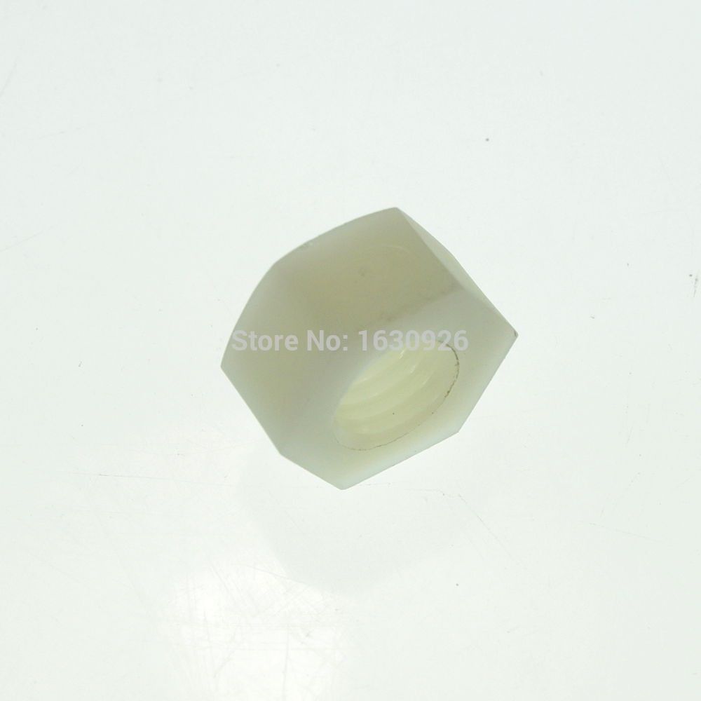 20 pieces M6 Full Nylon Hex Nuts Plastic Hex Nuts