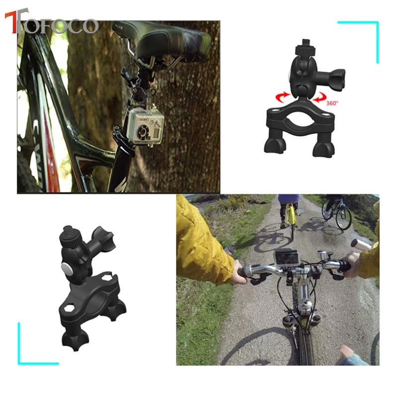 TOFOCO vélo guidon montage 1/4 vis pince support trépied pour caméra DV Gopro