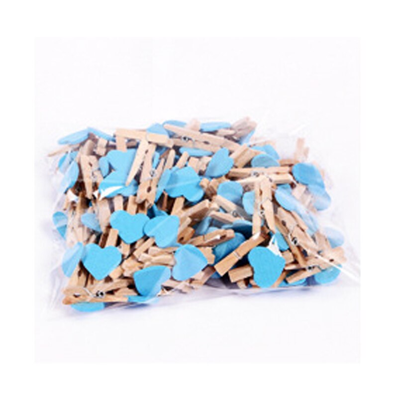 10 stücke Mini liebe holz kleidung foto papier nagel Stift clothespin handwerk postkarte Halfter familie hochzeit dekoration, DIY zubehör: hell Blau