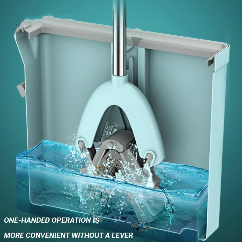 Balai serpillière à aspiration d'eau, éponge de nettoyage vertical, lavage à la main, humide et sec, double usage, serpillière domestique pliable avec seau
