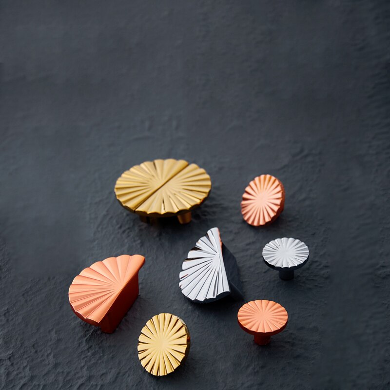 European Antique DIY Furniture Handles Sector Drawer Pulls Semi-Circular Shape /Door Knob Kitchen Cabinet Gold Knobs and Handles