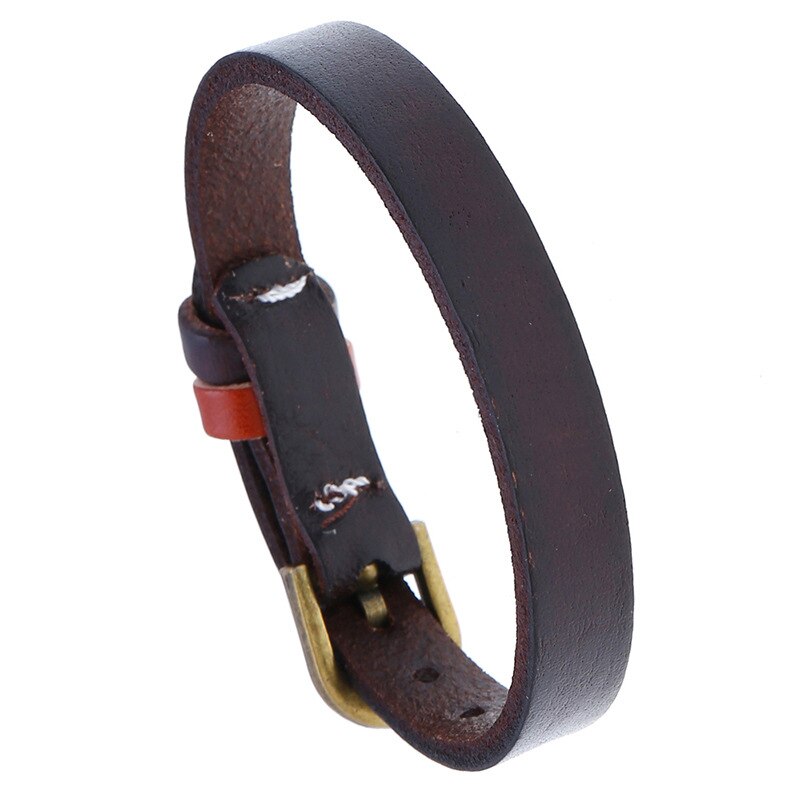 Niuyitid pulseira vintage simples para homens e mulheres, bracelete ajustável de couro, joias estilo punk para homens e mulheres