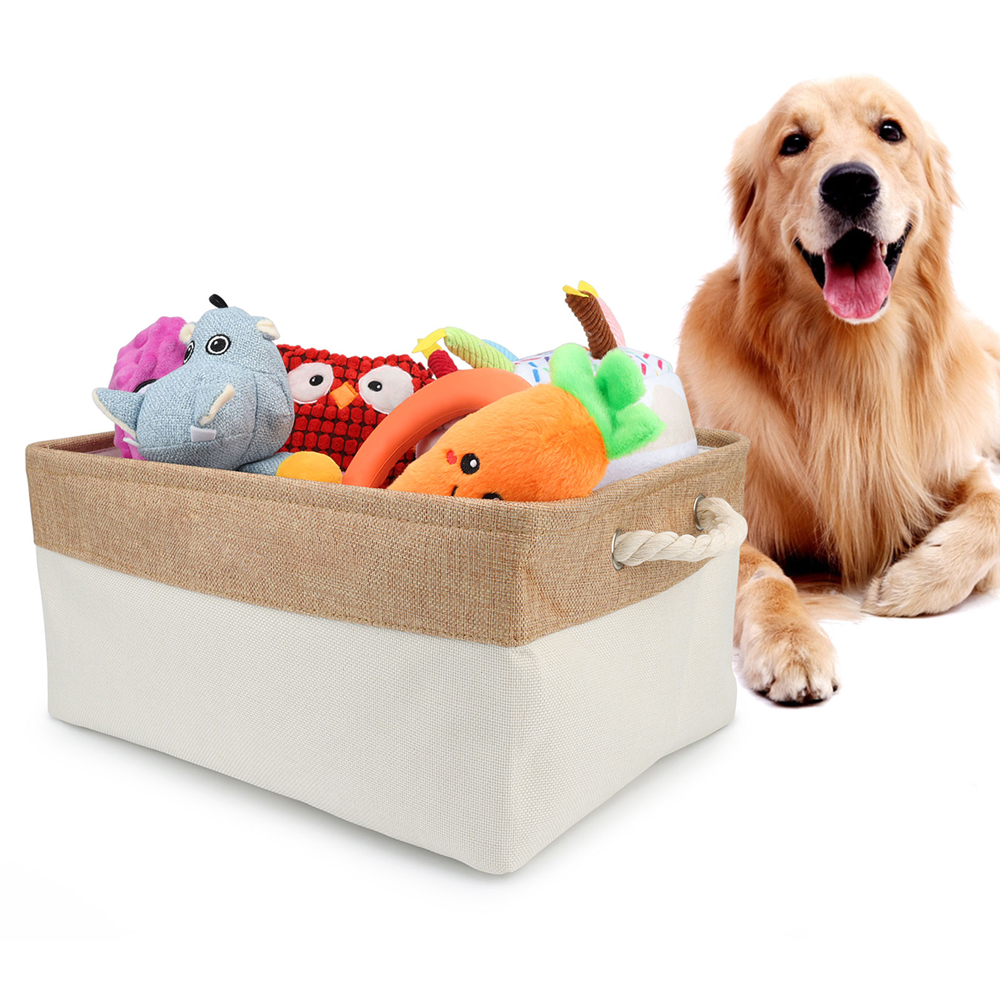 Cesta de juguetes para mascotas S/M/L, clasificación de artículos diversos, caja de almacenamiento de ropa para perros y gatos, accesorios, contenedor de almacenamiento para organizar