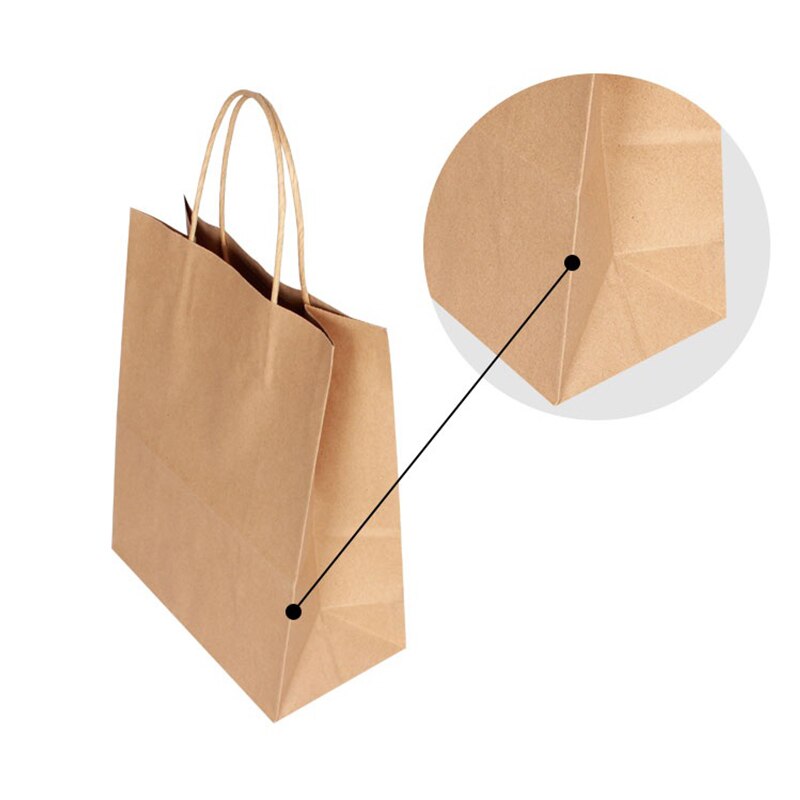 10 Stks/partij 4Size Kraft Diy Multifunctionele Kerstmis Nieuwjaar Papieren Zak Met Handvat Doek Boodschappentas
