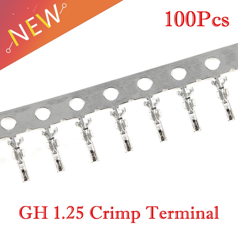 100 pièces JST GH shell terminal 1.25mm pas avec serrure GH1.25 bornes