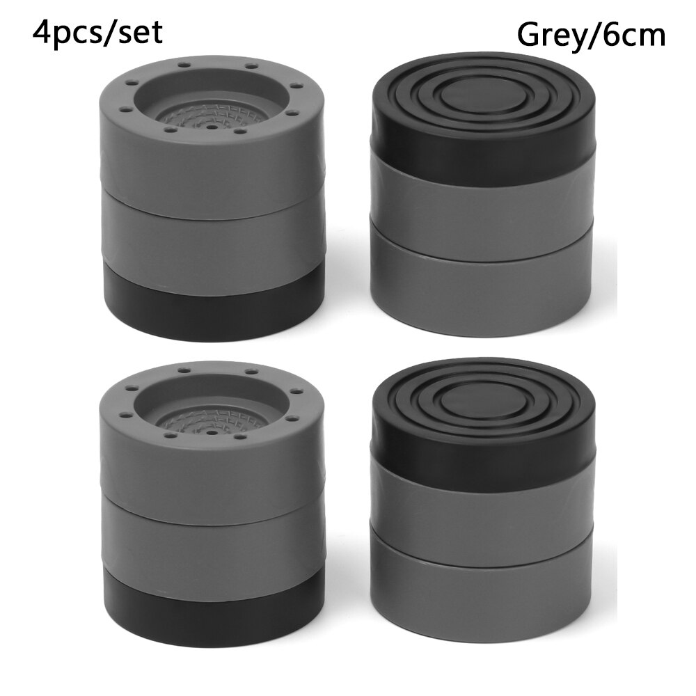 4Pcs Anti-Vibration Washing Machine Dryer Support Rubber Mat Non-Slip Holder Foot Universal Feet Pads Fixed Non-Slip Pad: 6cm   Grey