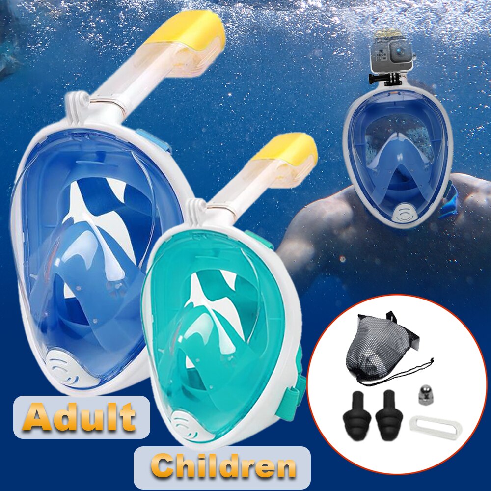 Underwater Scuba Snorkeling Anti Fog Mask Safe and Waterproof Swimming Equipment Set Diving Full Face Respiratory Masks