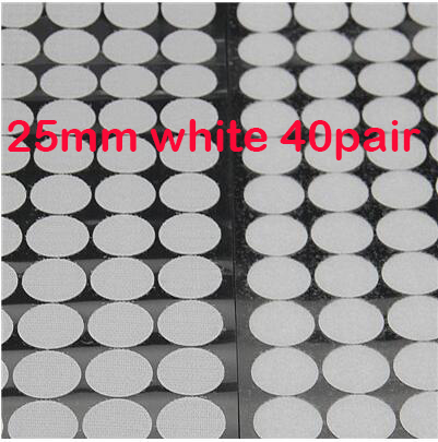 Självhäftande fästtejp lim på krokar och öglor klistermärke stark självhäftande prick nylon vattentät hemmabruk 10/15/20/25/30mm: 25mm vita 40 par