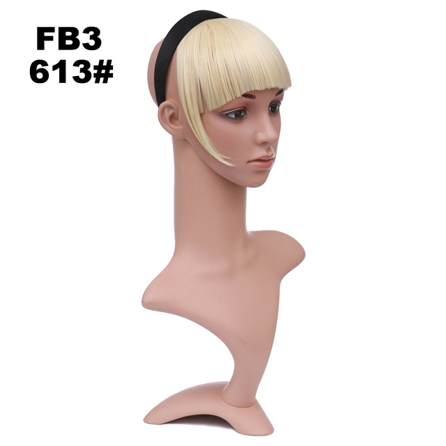 Girlshow – frange synthétique frange courte avec tresses, bandeau, frange émoussée FB3, 6 pouces, 16 couleurs disponibles, 50g, 1 pièce: FB3 Color 613