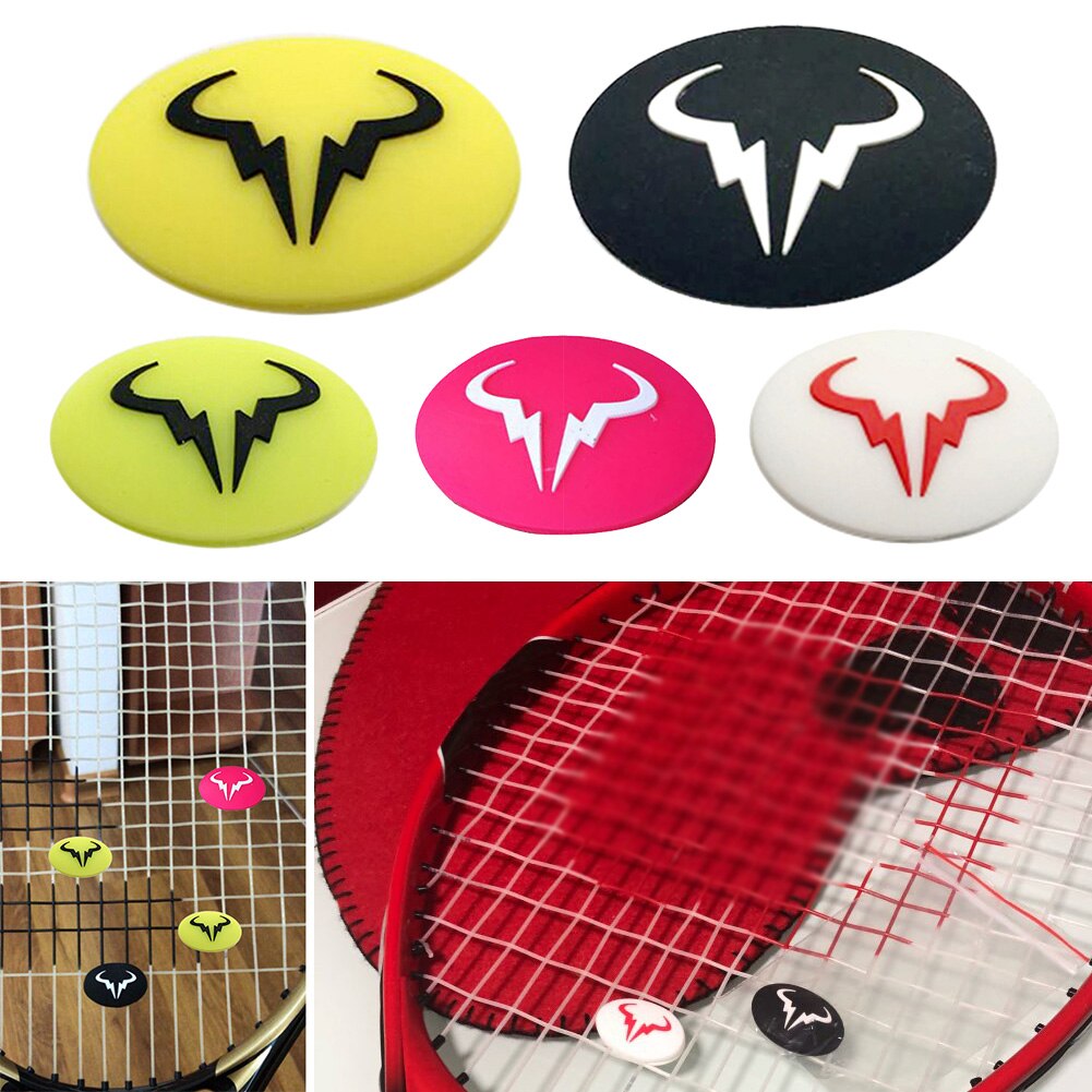 Durável anti-vibração raquete de tênis amortecedor animal cabeça de touro raqueta desenhos animados reduzir tenis raquete de silicone de alta qualidade