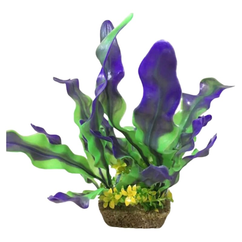 Plastic Plants for Aquarium Plastic Fish Tank Plant Decorations Simulation Decor: Purple